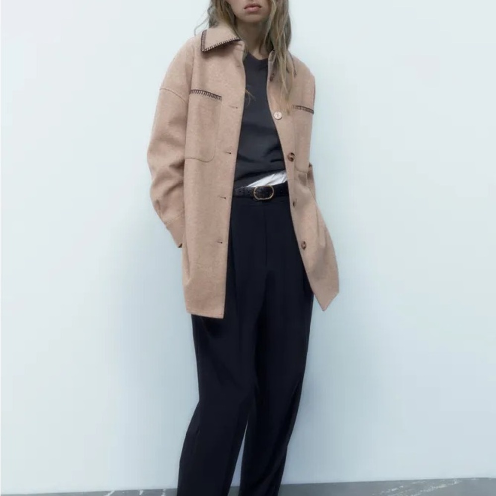 Zara wool shirt jacket